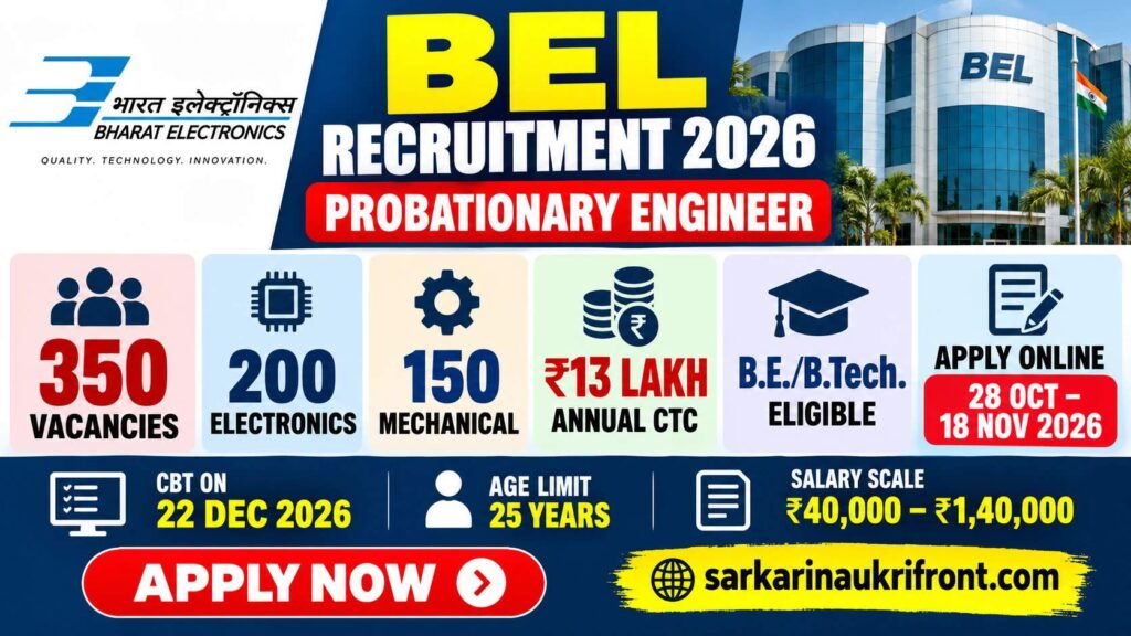 BEL Probationary Engineer Recruitment 2026